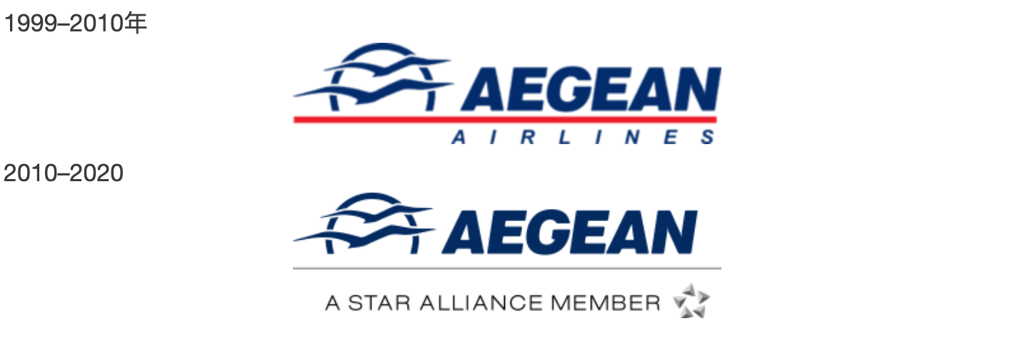 希腊爱琴海航空公司Aegean Airlines新启航新logo