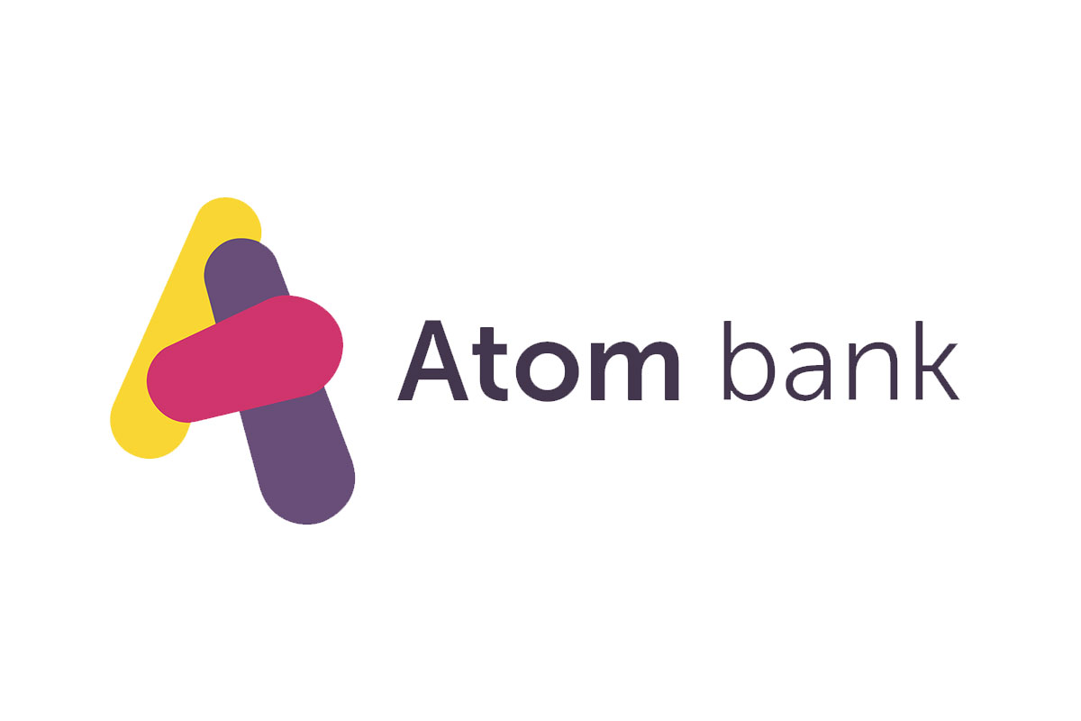 Atom Bank银行品牌LOGO设计案例-A字母元素标志设计