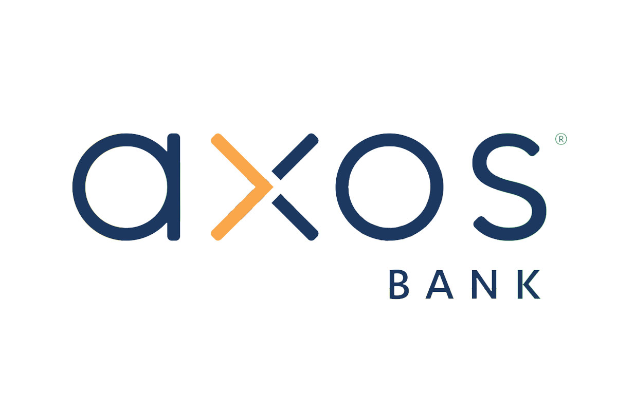 Axos Bank银行品牌LOGO设计案例-字体交叉元素标志设计