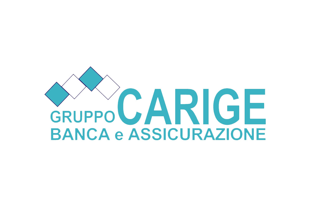 Banca Carige银行品牌LOGO设计案例-方块元素标志设计