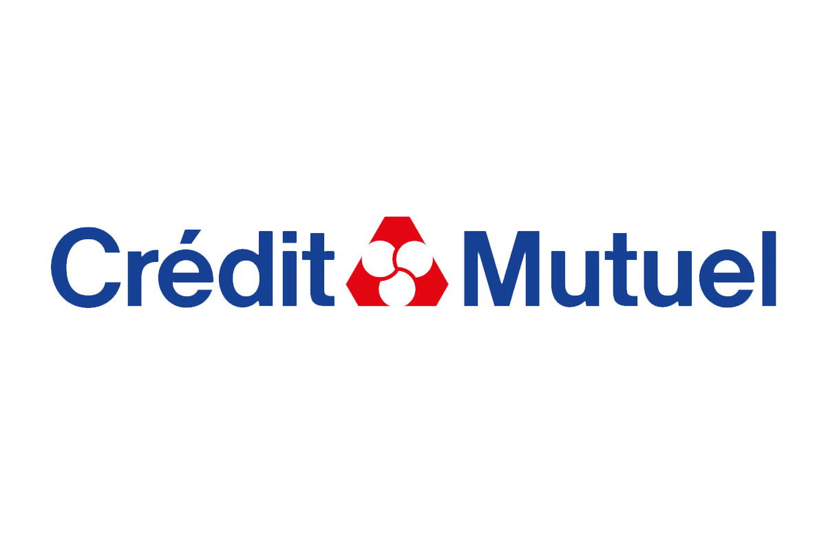 Crédit Mutuel银行品牌LOGO设计案例-三角形元素标志设计