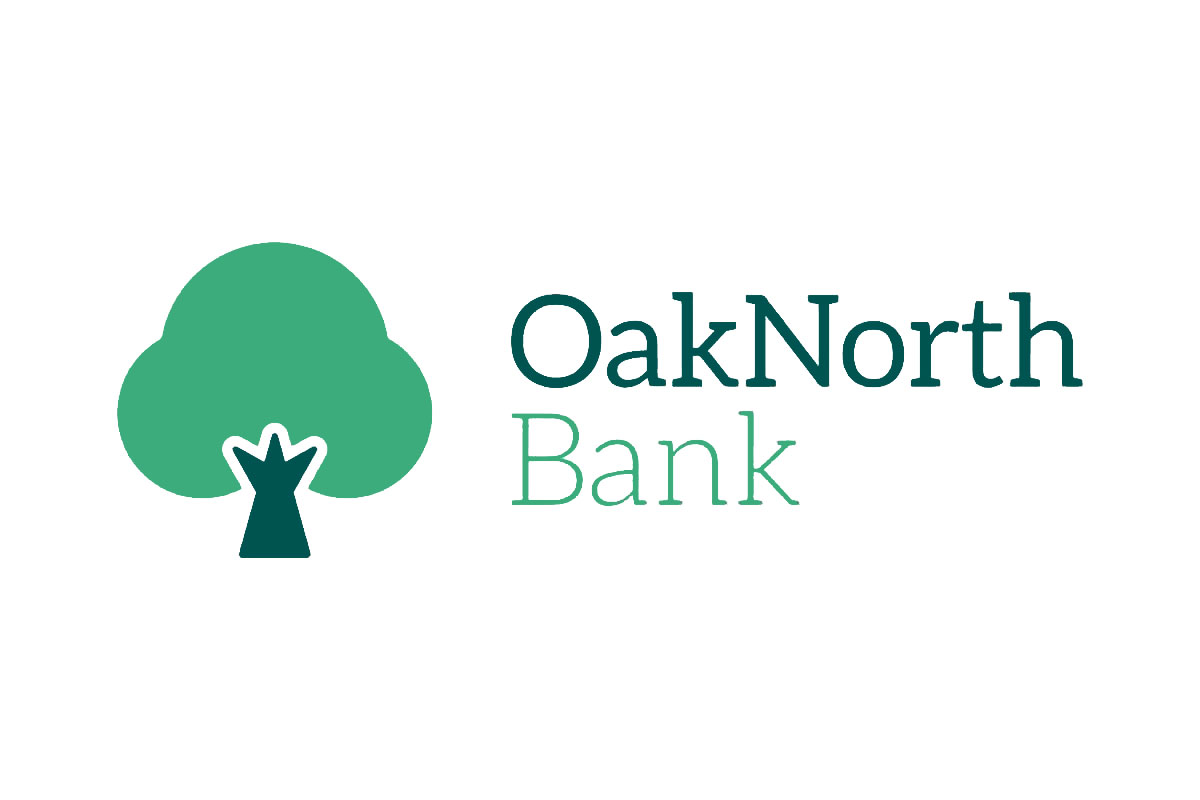 OakNorth Bank银行品牌LOGO设计案例-橡树元素标志设计