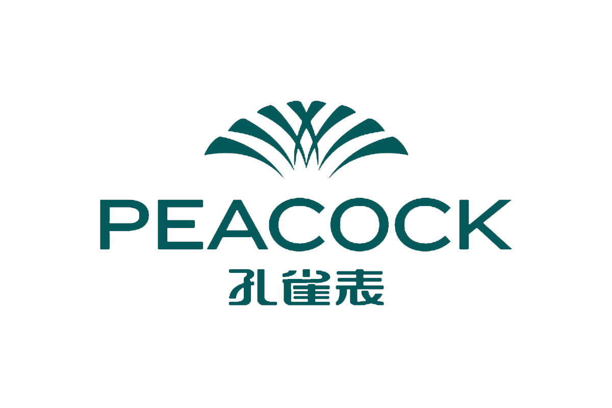 PEACOCK孔雀表品牌LOGO设计案例-孔雀元素标志设计
