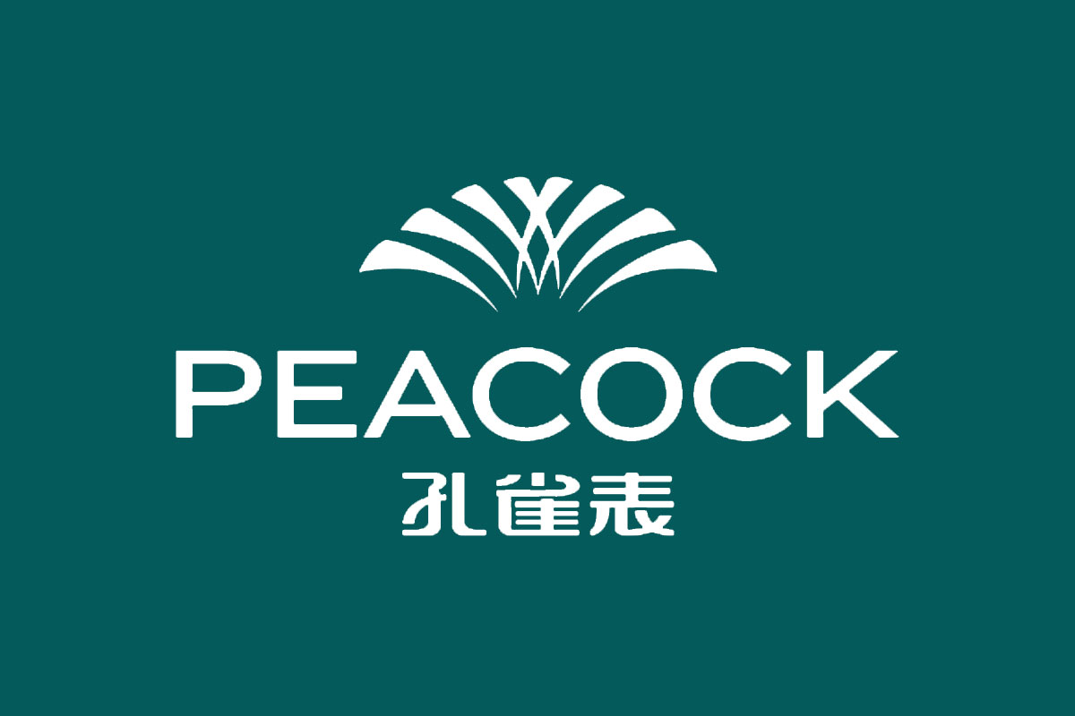 PEACOCK孔雀表品牌反白LOGO