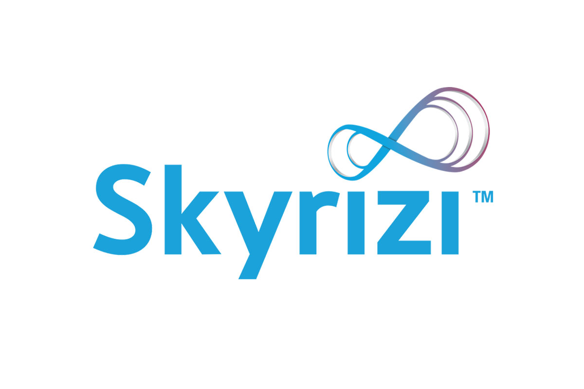 Skyrizi医药品牌LOGO设计案例-DNA结构元素标志设计