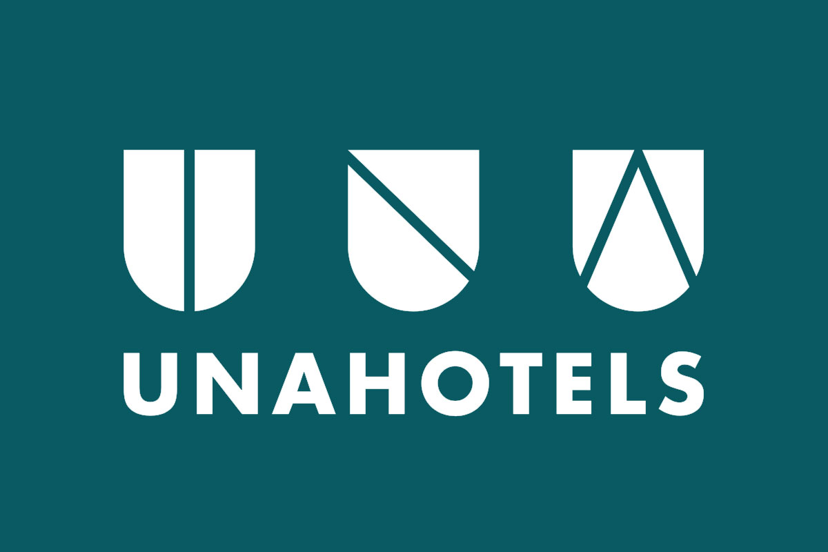 UNA Hotels反白logo