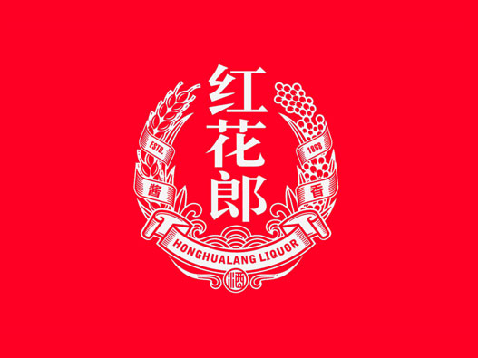 白酒logo设计-红花郎品牌logo设计