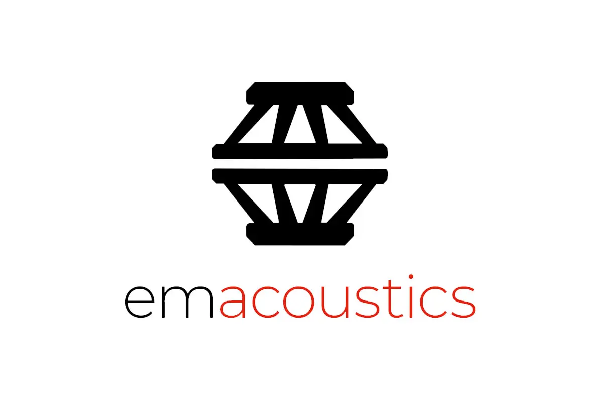 EM Acoustics品牌LOGO设计案例-字母元素标志设计