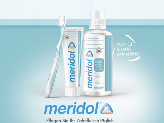 Meridol标志设计含义及牙膏品牌设计理念