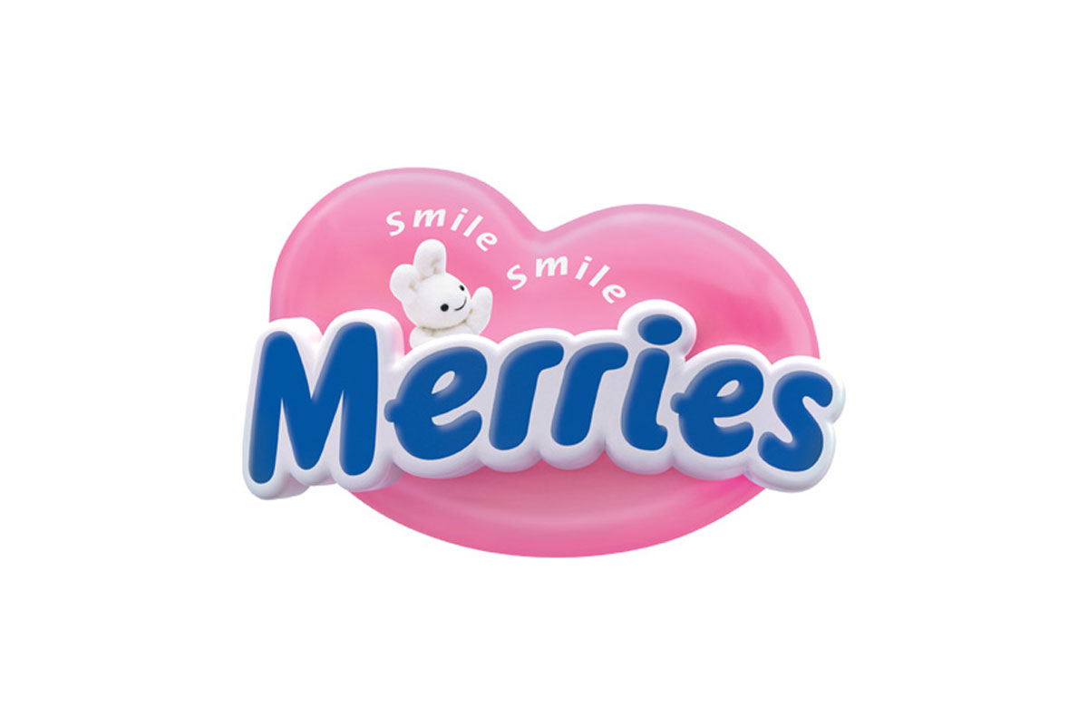 Merries妙而舒品牌LOGO设计案例-字体元素标志设计
