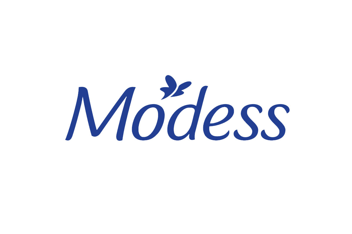Modess品牌LOGO设计案例-字体元素标志设计