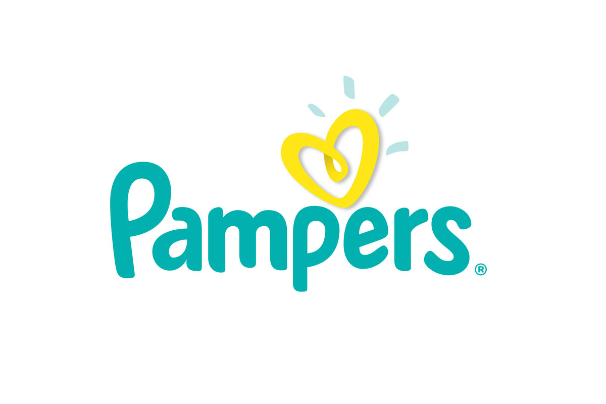 Pampers帮宝适品牌LOGO设计案例-爱心元素标志设计