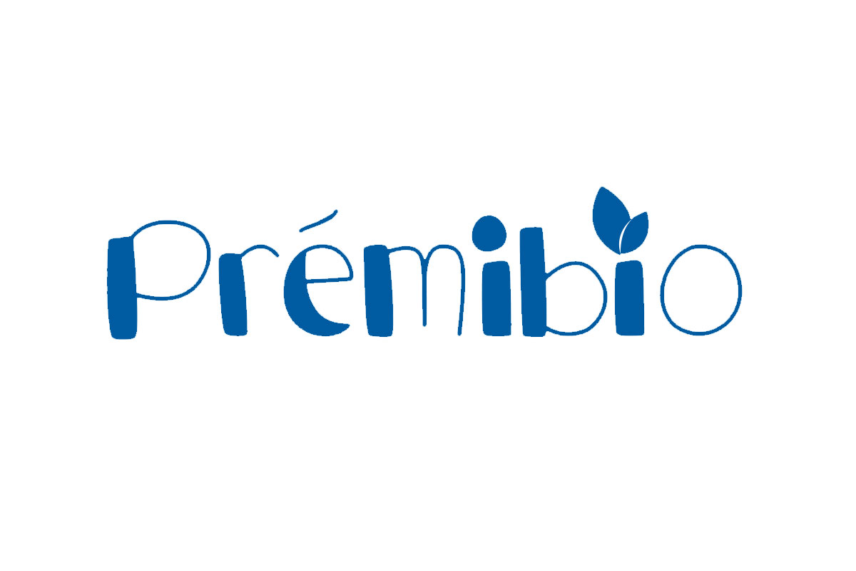 Prémibio品牌LOGO设计案例-字体元素标志设计