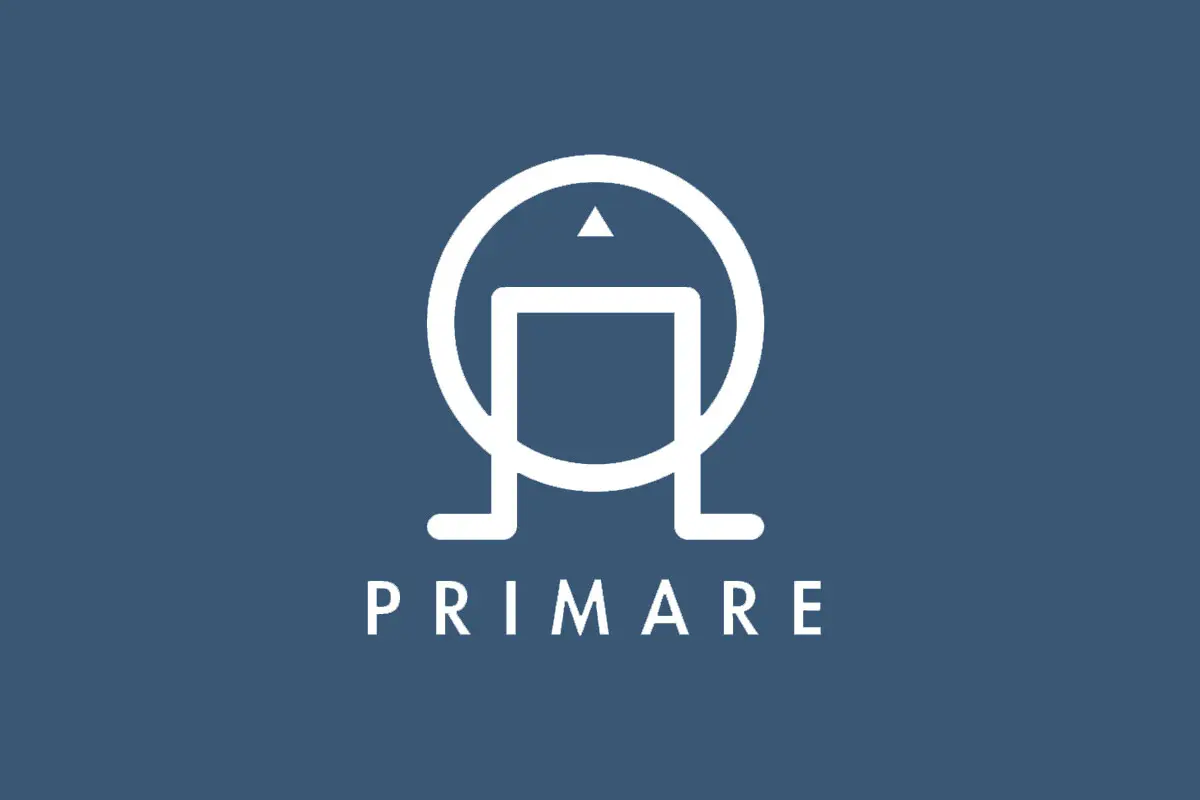 Primare翩美品牌反白LOGO