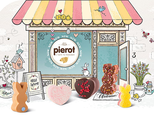 Confiserie Pierot巧克力logo设计含义解读及黑巧克力品牌标志设计理念