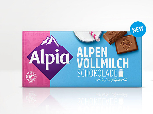Alpia巧克力logo设计含义解读及牛奶巧克力品牌标志设计理念