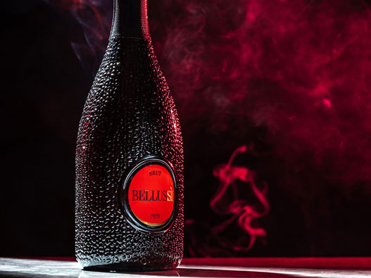 Bellussi起泡酒logo设计含义及气泡酒品牌设计理念