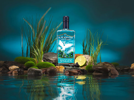 Blackwater Gin黑水金酒logo设计含义及洋酒品牌设计理念