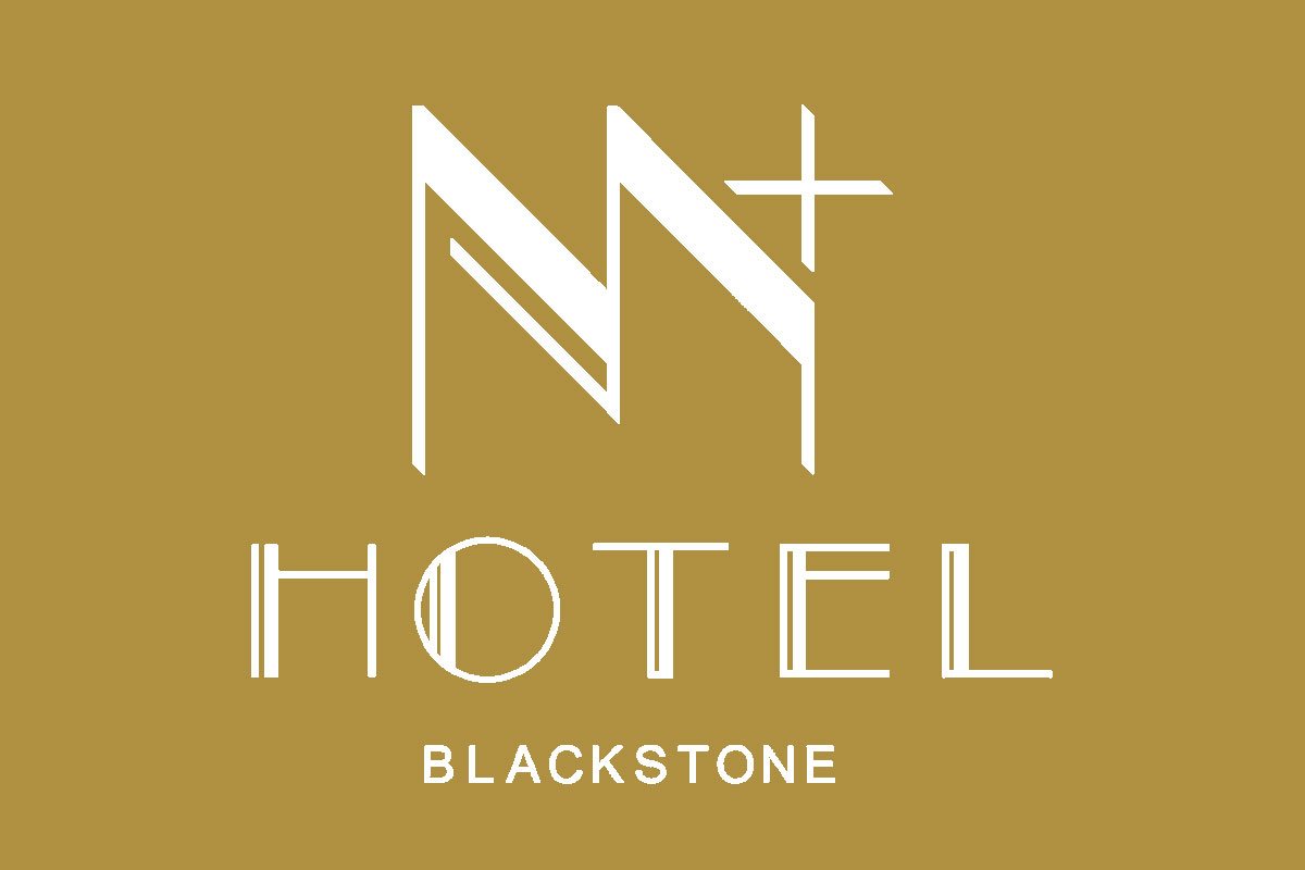 M+HOTEL黑石M酒店反白logo