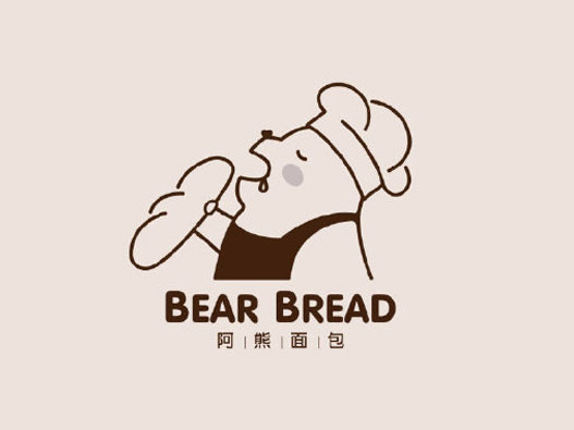 阿熊面包店品牌视觉形象logo设计