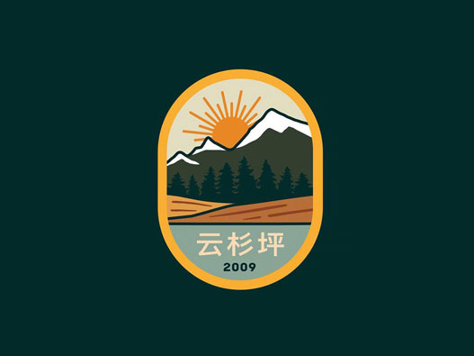 12组插画风格的徽章设计与配色