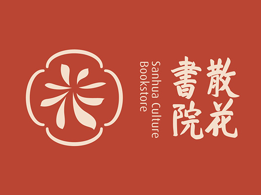 散花书院logo设计图片