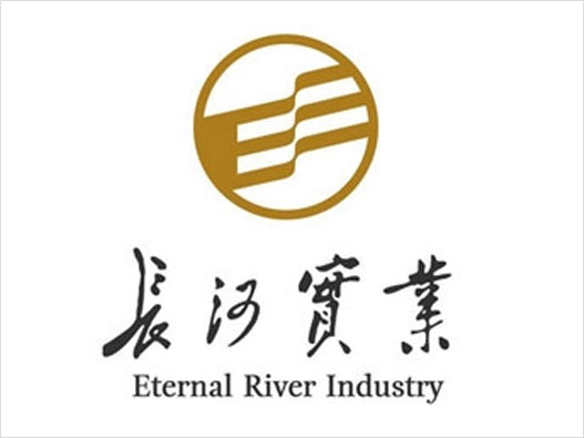 波浪波纹LOGO设计-长河实业品牌logo设计