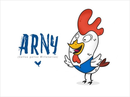 Arny The Rooster卡通鸡logo