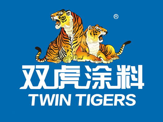 TWINTIGERS双虎涂料logo设计含义及设计理念