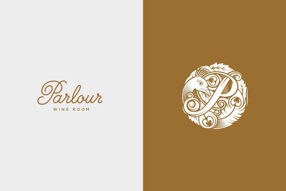 parlour餐厅反白logo