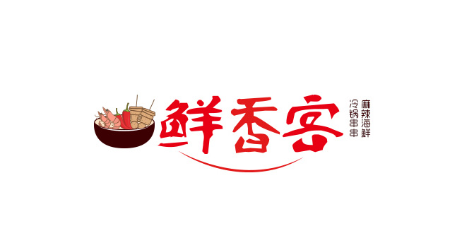 鲜香客logo设计含义及餐饮品牌标志设计理念