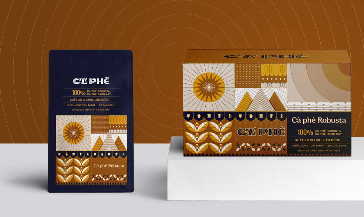 越南咖啡-高原阳光外包装设计案例赏析