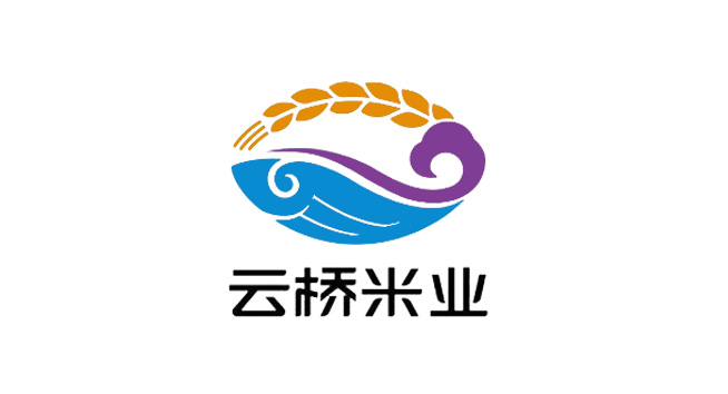 云桥大米logo设计含义及设计理念