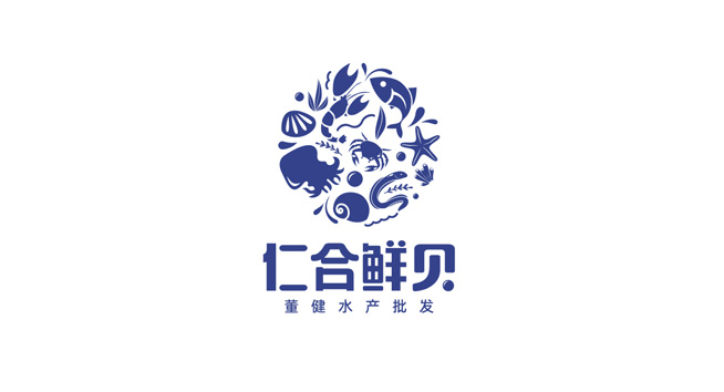 仁合鲜贝logo设计含义及食品品牌标志设计理念