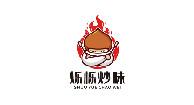 烁栎炒味logo设计含义及食品品牌标志设计理念