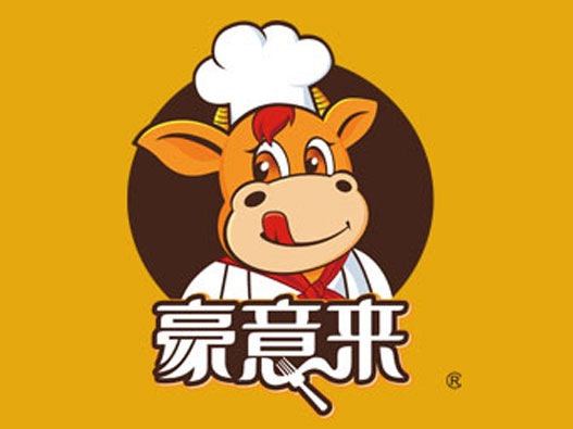 牛排LOGO设计-豪意来牛排馆品牌logo设计