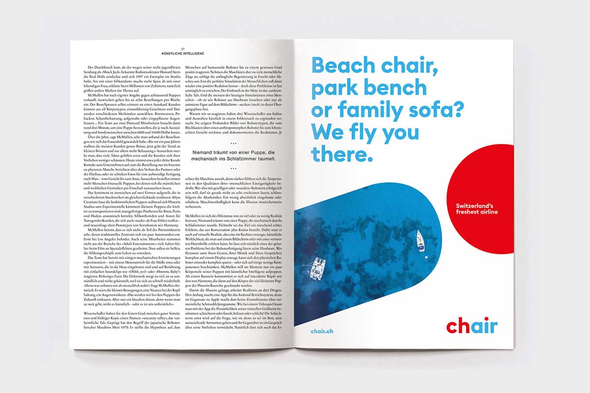 Chair航空vi手册杂志广告设计应用