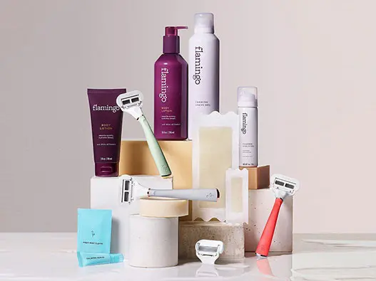 Flamingo美国火烈鸟女士剃刀logo设计含义及身体护理标志设计理念