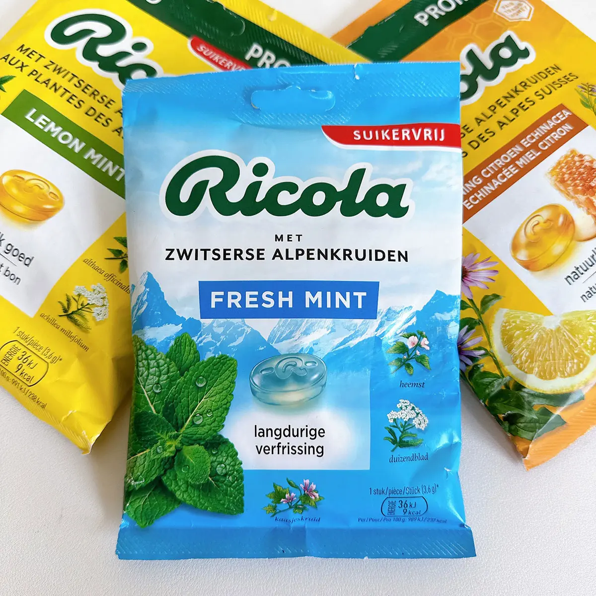 Ricola‌瑞士利口乐润喉糖-草药含片logo设计公司