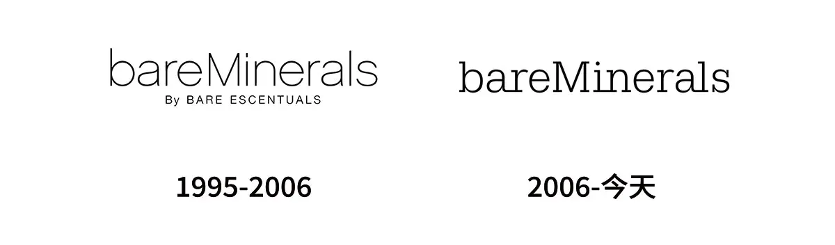 Bare Minerals美国资生堂旗下贝茗矿物彩妆往年旧logo设计-刷子标志设计