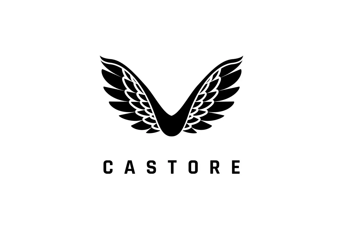 Castore英国格拉斯哥运动服装logo设计-V形徽章logo设计