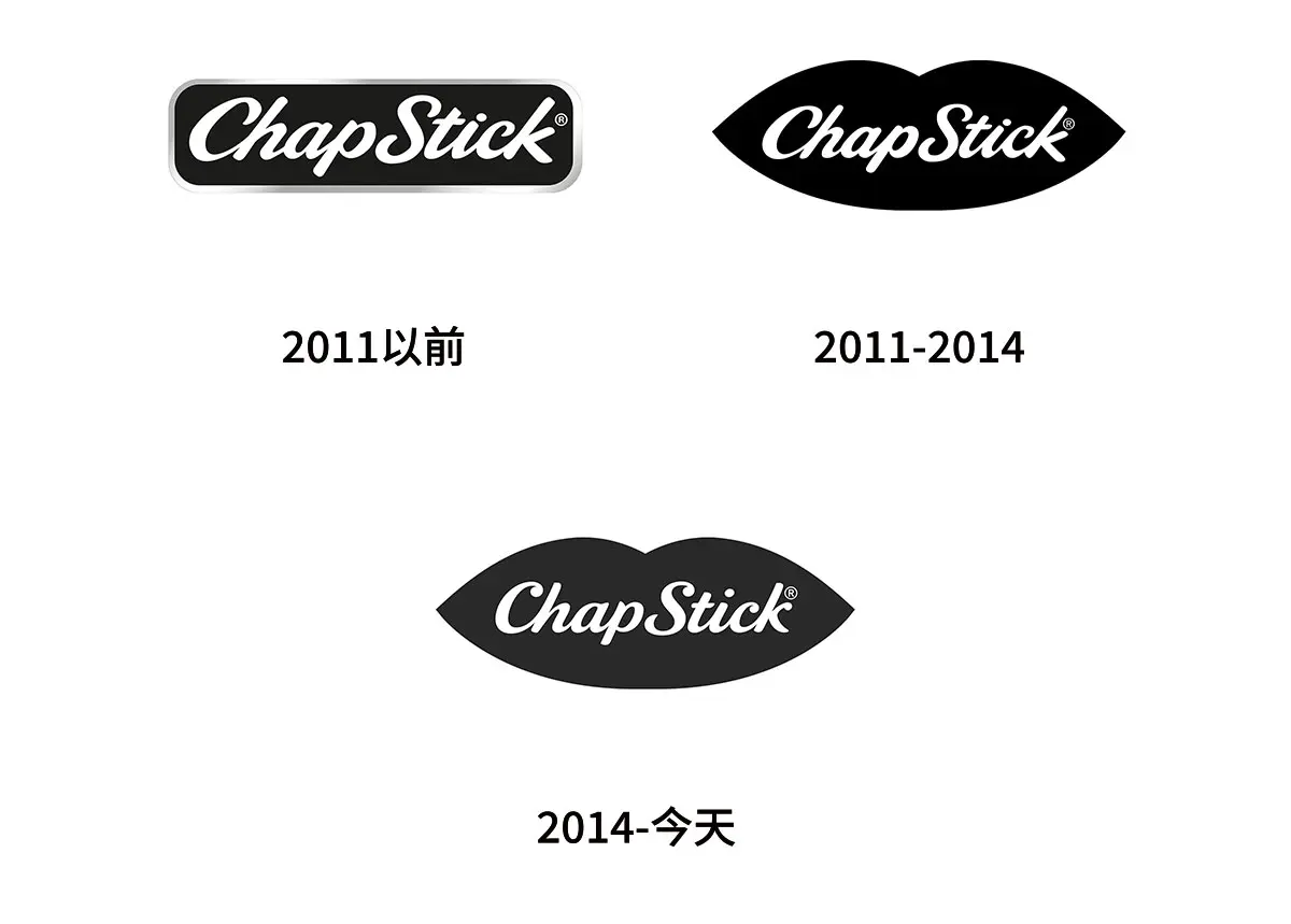 ChapStick美国润唇膏往年旧logo设计-润唇膏标志设计