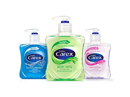 Cussons Carex英国加信氏抗敏抑菌洗手液logo设计含义及日化标志设计理念