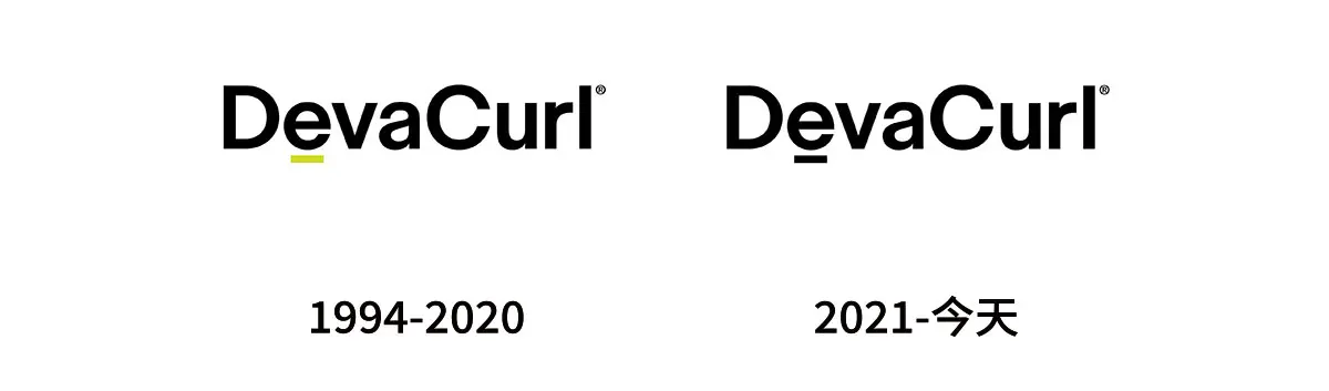 Devacurl美国汉高旗下头发护理往年旧logo设计-卷发产品标志设计