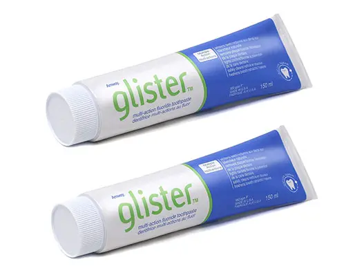 Glister安利丽齿健牙膏logo设计含义及口腔护理标志设计理念