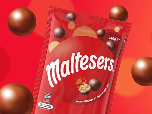 Maltesers Chocolate麦丽素巧克力味食品logo设计含义及糖果标志设计理念