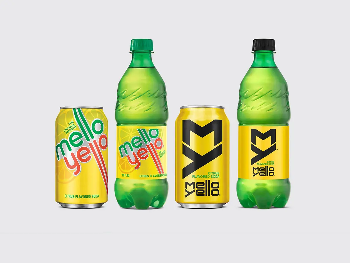 Mello Yello可口可乐橘味饮料-黄色logo设计