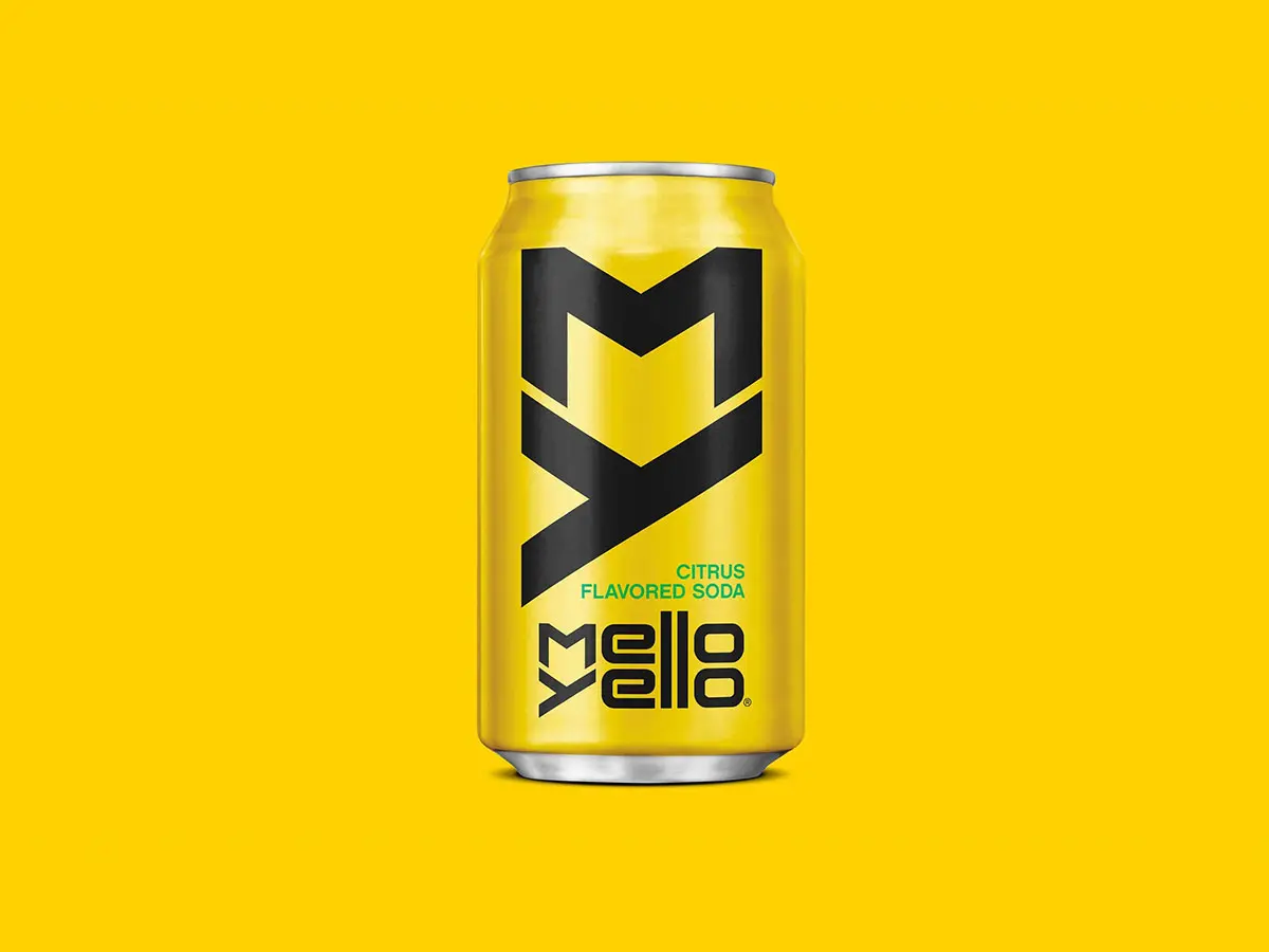 Mello Yello可口可乐橘味饮料-几何直线标志设计
