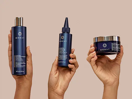 Monat美国护肤护发logo设计含义及抗衰老标志设计理念