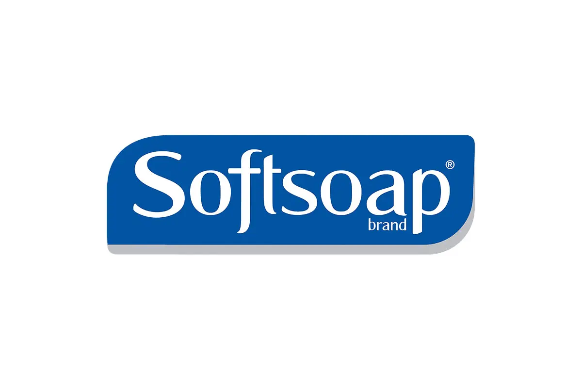 Softsoap brand美国液体肥皂logo设计-圆角矩形logo设计